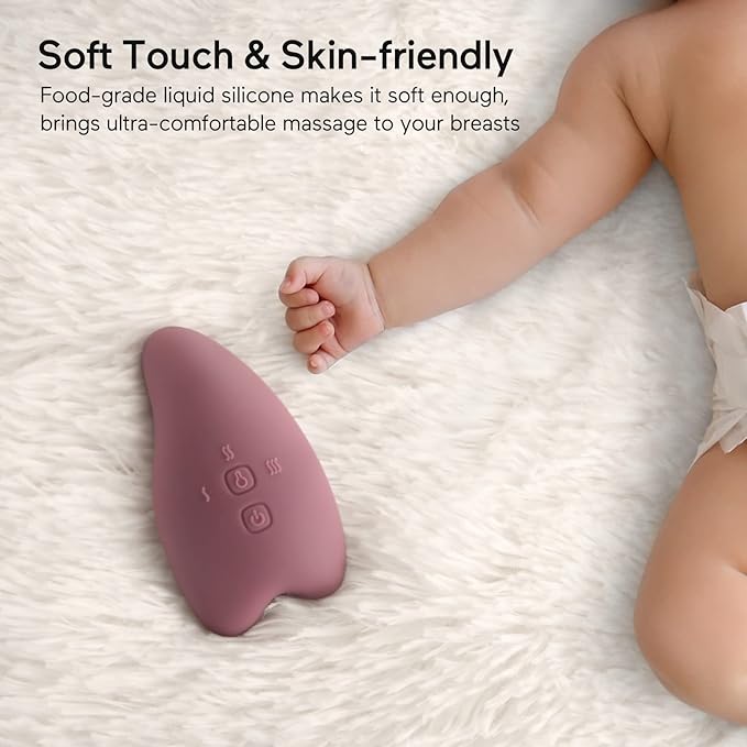 Momcozy Double Lactation Massager Warming for Breastfeeding, Pumping, Heat & Vibration for Improve Milk Flow, Breastfeeding Essentials for Clogged Ducts, Engorgement