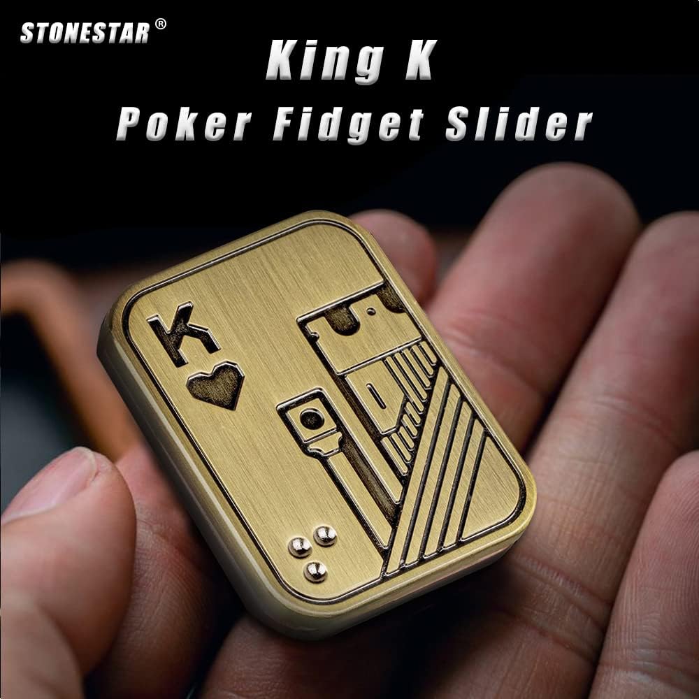 Magnetic Metal Fidget Toys - Metal Poker Push Card Fidget Slider Stress Relief Toy, Men’s EDC Toy Fidget Toy Haptic Coin, Office Desk Toys Gifts for Boyfriend and Father (KK)