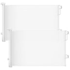Cumbor 2-Pack Retractable Baby Gates for Stairs, 55" Wide Soft Mesh Pet Gate for Dogs with One Hand Opening, 34" Tall Toddler Gate with Top Lock for Bedroom, Doorways, Indoor/Outdoor, White