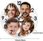 Generic Custom Wall Clock Personalized Picture Hanging Time Clocks Customize Gifts for Kitchen Bathroom Home Wedding Friend Family Lover, 12x12Inch