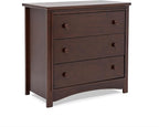 Delta Children Perry 3 Drawer Dresser with Changing Top and Interlocking Drawers, Walnut Espresso