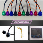 Begleri Fidget Beads, Aluminum Alloy- Practicing EDC Knuckle Finger Skill, Stress Relief Toy for Adult Relieve Anxiety Worry/with Replaceable Rope (Black)