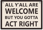 Welcome Sign Funny Welcome Banner, Trendy Retro Wall Hanging, Wall Decor, Banner Flag, Wall Flag Classroom Playroom Home Entryway Living Room Office Decor, Banner for Room, Black and White