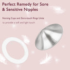 Boboduck The Original Silver Nursing Cups - 999 Silver Nipple Covers Breastfeeding - Protect and Soothe Sore Nipples - Breastfeeding Essentials Silver Nipple Guards with Soft Silicone Ring (Regular)