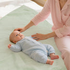 Muslin Swaddle Blankets, Nursery Receiving Blanket for Newborn, Baby Swaddle Wrap Soft Silky & Breathable, 3 Packs, 47 X 47In (White & Blue 3 Pieces)