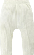 Baby and Toddler Girl's 5 Pack Cotton Ribbed Pull On Pants Leggings 0-4 Years