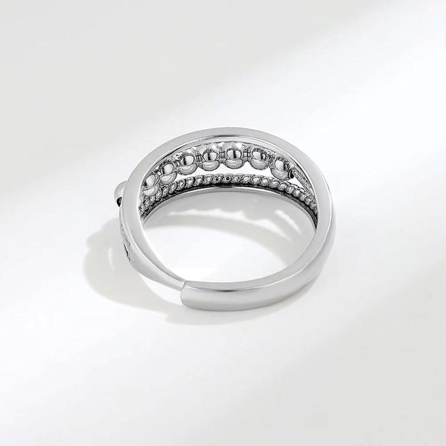 INFUSEU Funny Spinner Fidget Rings for Women Girls Anti Anxiety Stress Worry, Adjustable Size