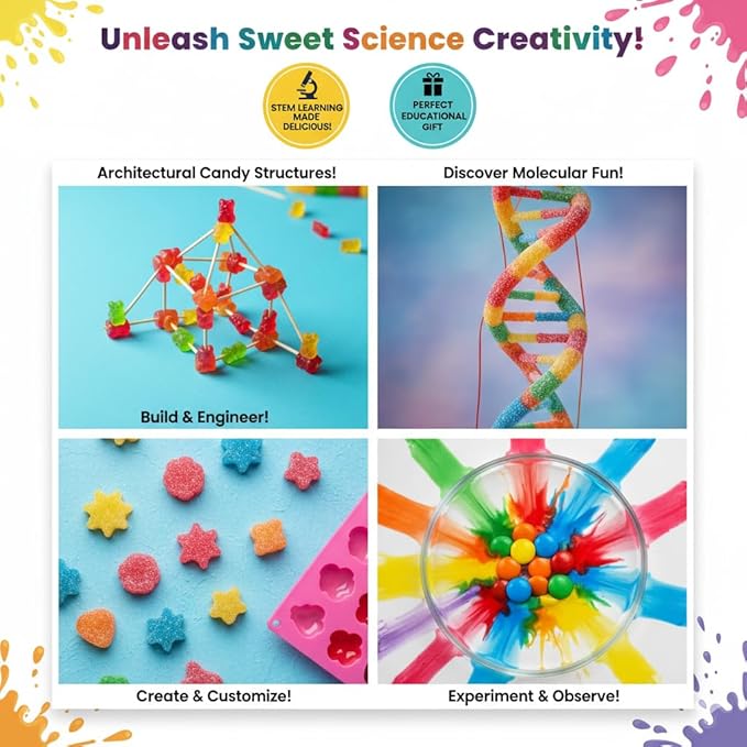 Playz Edible Candy Making Science Kit for Kids Ages 8-12 Years Old - Food Science Chemistry Kid Science Kit with 40 Experiments to Make Your Own Chocolates, Educational Science Kits for Boy & Girls