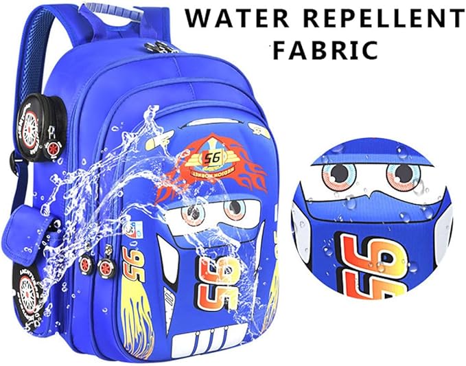 Kid Toddler Boys Girls Backpack Waterproof Cartoon Truck Car Child Snack School Bag Kindergarten Backpack (Red)