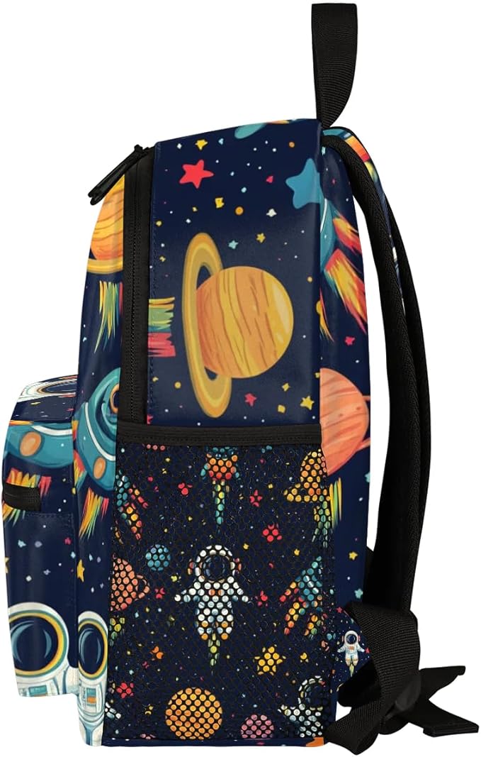 Toddler Backpack for Boys Girls - 12 Inch Astronaut Rocket Kids Backpack Preschool Kindergarten Backpack Lightweight Waterproof Schoolbag Book Bag for School