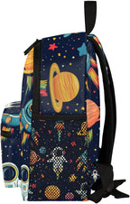 Toddler Backpack for Boys Girls - 12 Inch Astronaut Rocket Kids Backpack Preschool Kindergarten Backpack Lightweight Waterproof Schoolbag Book Bag for School