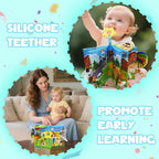 Musical Red Barn Farm Animal Toys with Tails Baby Book, Educational Preschool Farm Animals Finger Puppet for Toddlers 1-3, Montessori Learning Toys Christmas Birthday Gift for Boys Girls 12-18 Months