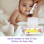 HAPPY BUM - 180 Count Baby Wipes, Unscented, 7.4 x 7.2 Inch, Moist and Refreshing, Multi-Purpose Use, Ideal for Travel (6 Packs of 30)