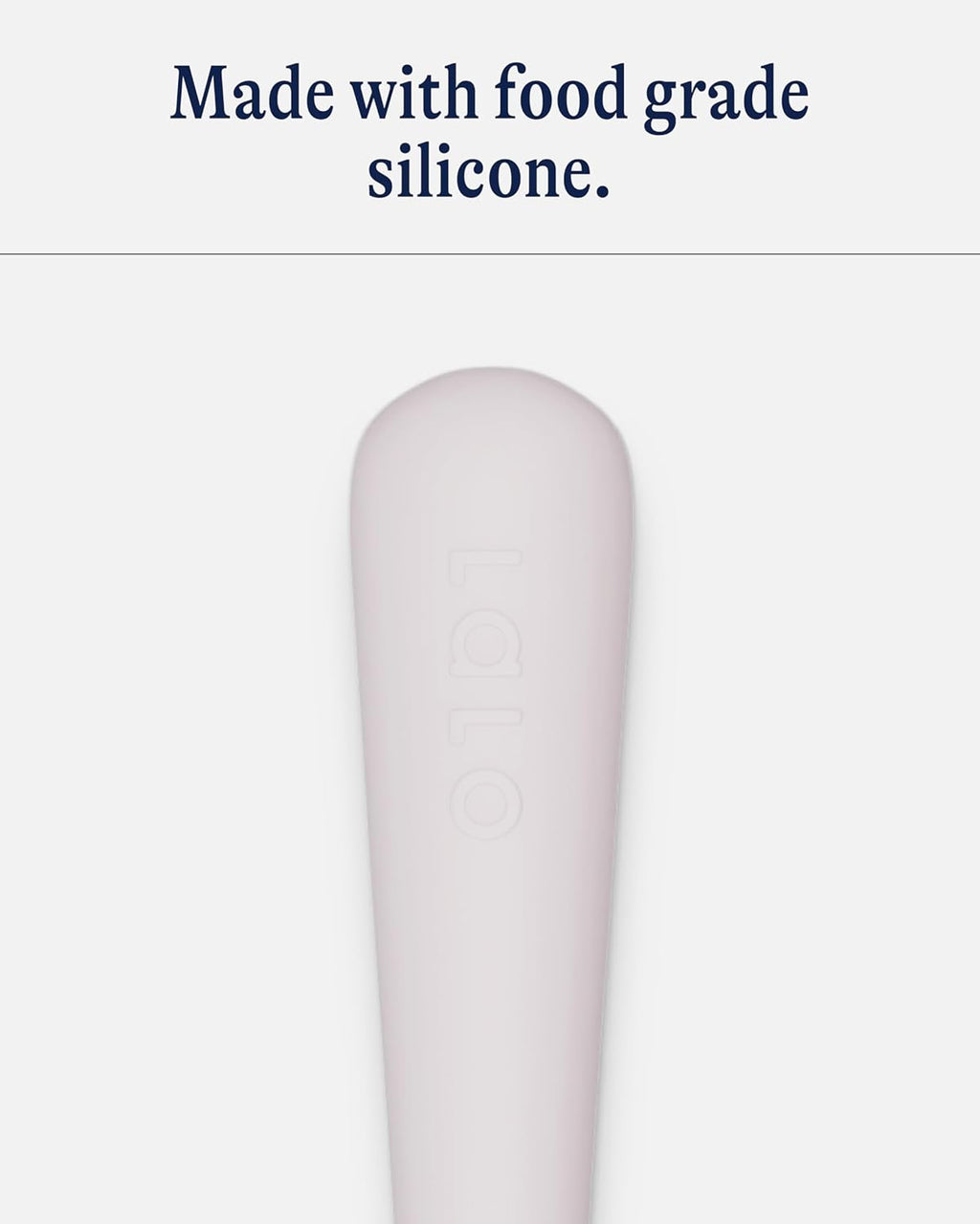 Lalo 2-Piece Baby Spoons Set - Lavender Silicone, Dishwasher Safe, Ages 4 Months+