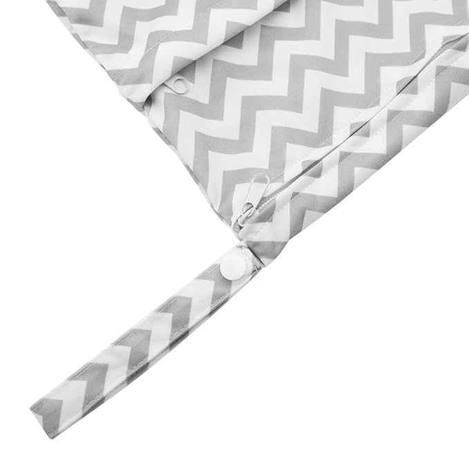 ALVABABY 3pcs Baby Cloth Diaper Wet Dry Bags Waterproof Reusable with Two Pockets Travel Beach Pool Daycare Soiled Baby Items Yoga Gym Bag for Swimsuits or Wet Clothes M Size 3L-ZM01