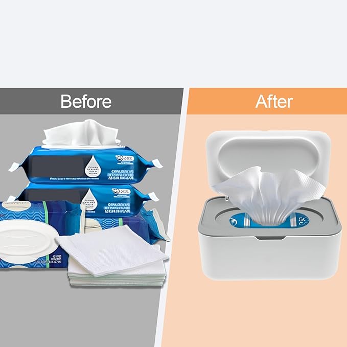 Flushable Wipes Dispenser Compatible with Cottonelle Leak-Proof&Dust-Free,Easy Access&Space-Saving,1PC