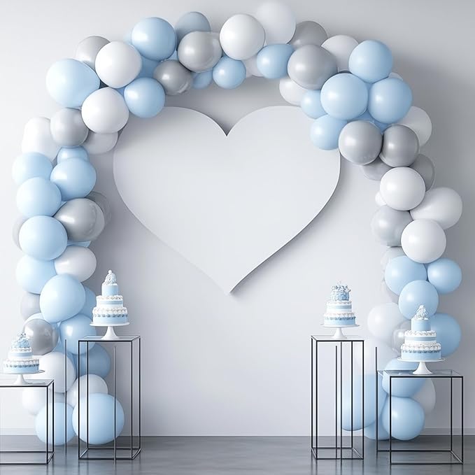 RUBFAC 129pcs Gray Balloons Different Sizes 18 12 10 5 Inches Matte Grey Latex Balloon Garland Arch Kit for Birthday Party Graduation Baby Shower Wedding Holiday Decoration