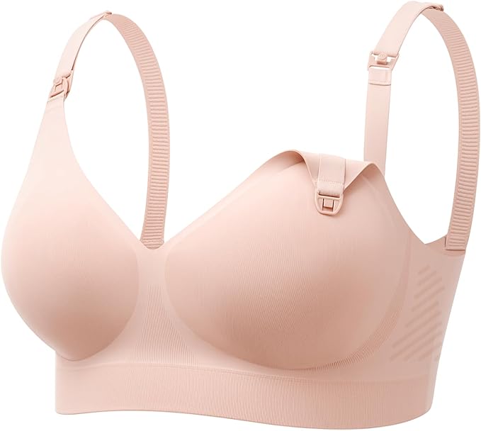 Momcozy CoolFit Nursing Bras for Breastfeeding, Ultra Stretch Seamless Jelly Strip Maternity Bra, Cooling Wireless