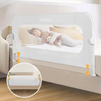 Bed Rail for Toddlers,Swing Down Kids Bed Rails Guard for Twin,Full,Queen,Bunk Size Bed,Extra Tall Childbed Rail Guard with Reinforced Anchor Safety System(White,40 Inch,1 Side)