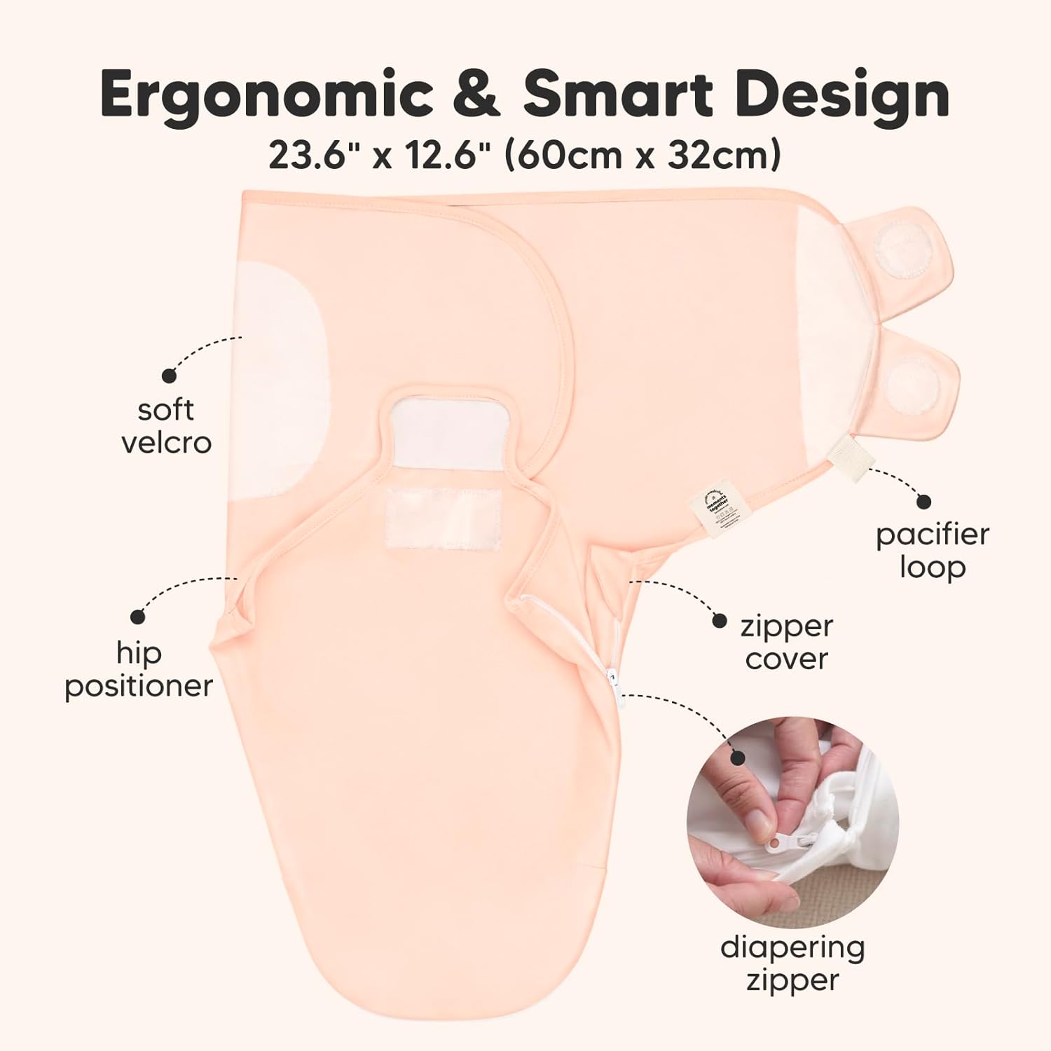 Baby Swaddle Sleep Sacks with Zipper - 3-Pack Swaddles for Newborns 3-6 Months, Infant, Baby Girls, Boys, Soft & Durable Newborn Sleep Sack, Easy Diaper Change Swaddling Blanket (Angelic, L)