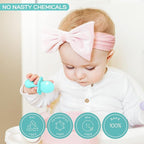 Grabease Baby Spoons and Forks Utensils for Toddlers Infants BPA-Free & Phthalate-Free Baby Silverware, 2 Sets, Teal and Gray - Infant Spoon - Toddler Fork