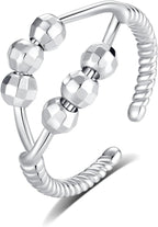 INFUSEU Funny Spinner Fidget Rings for Women Girls Anti Anxiety Stress Worry, Adjustable Size