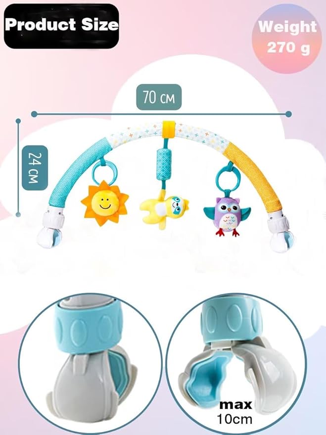 Pau1Hami1ton Baby Stroller Arch Toys, Car Seat Toys,Bouncer Toy Bar/Mobile for Bassinet,Adjustable Baby Hanging Toys Fit for Crib Bed,Stroller,Car Seat,Baby Gifts.S-19(Sloth)