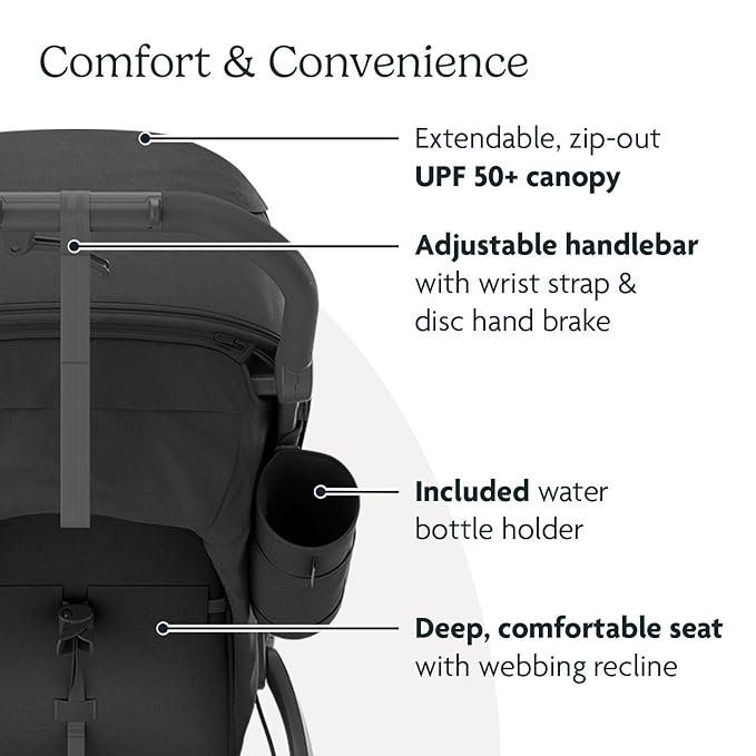 UPPAbaby Ridge Jogging Stroller/Durable Performance Jogger with Never-Flat Tires/Built for Walking, Running, Hiking/Water Bottle Holder and Basket Cover Included/Jake (Charcoal/Carbon Frame)