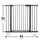 Cumbor 36" Extra Tall Baby Gate for Dogs and Kids with Wide 2-Way Door, 29.7"- 46" Width, and Auto Close Personal Safety for Babies and Pets, Fits Doorways, Stairs, and Entryways, Black