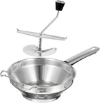 Gatuida Stainless Steel Rotary Food Mill for Tomato Sauce, Manual Potato Ricer, Handheld Potatoes Presser for Mashed Potatoes, Baby Food, Kitchen Tool (Silver)