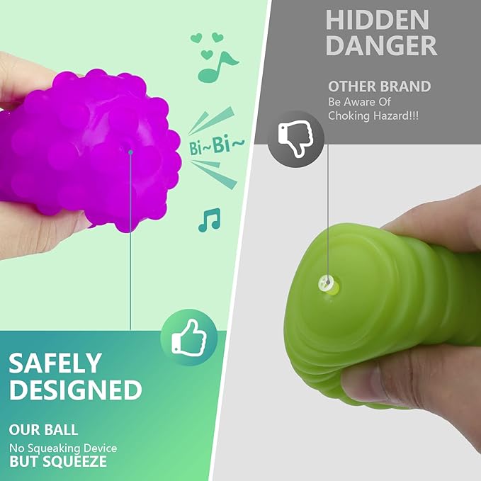 Sensory Ball for Babies 6 to 12 Months, Baby Balls for Toddlers 1-3 Massage Stress Relief, Textured Multi Sensory Balls Gift Sets, Montessori Sensory Toys 6 Spikey Squeeze Ball for Infant Kids