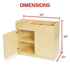 Monläurd® Wooden Diaper Changing Table with Storage – Baby Changing Station with Safety Guardrails & Double Doors, Durable Birch Wood Organizer for Nursery, Daycare & Home