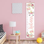 Personalized Kids Height Chart - Canvas Growth Ruler for Boys and Girls - Custom Name Banner with Removable Nursery Wall Decor - Gift for Kid’s Room Decoration
