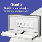 Panda Care Stainless Steel Surface Mounted Baby Changing Station, Heavy Duty Foldable Diaper Changing Table with Liner Dispenser and Adjustable Safety Belt for Commercial and Business