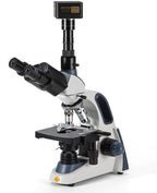 SWIFT Compound trinocular Microscope, 40X-2500X Digital Lab trinocular Compound LED Microscope with 3MP USB Camera and Slides,Mechanical Stage