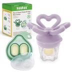 Haakaa Clover Baby Fruit Feeder Teether & Mini Freezer Nibble Tray – BPA-Free Silicone Breastmilk Popsicle Mold for Baby Teething Relief & Self-Feeding, 4M+ (Lavender)