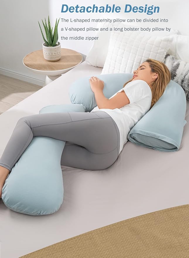 INSEN Pregnancy Pillow for Sleeping,Maternity Body Pillow for Pregnancy Women,Pregnancy Support Pillow for Back, Hip Pain, Green