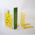 1 Pair 2pcs Yellow Cheese Heavy Metal Cookbook Ends to Hold Books, Book Ends for Kitchen and Home Decorative
