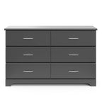Storkcraft Brookside 6-Drawer Dresser (Gray) – GREENGUARD Gold Certified, Gray Dresser for Bedroom, Kids & Nursery Storage Chest, Safety Interlocking Drawers, Pre-Installed Tracks, Kids Chest