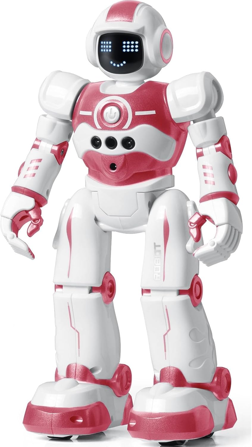 Robot Toys for Kids,Programmable Remote Control Smart Walking Dancing Robot Toy with Gesture & Sensing for Age 4 5 6 7 8 9 10 Year Old Boys for Birthday Present,Pink