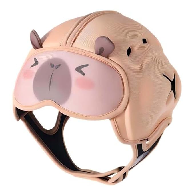 Baby Safety Helmet for Crawling & Walking - Ultra Lightweight Adjustable Infant Head Protector 10-24 Months, Breathable Anti-Collision Soft Helmet with Secure Fit Design (Capybara)
