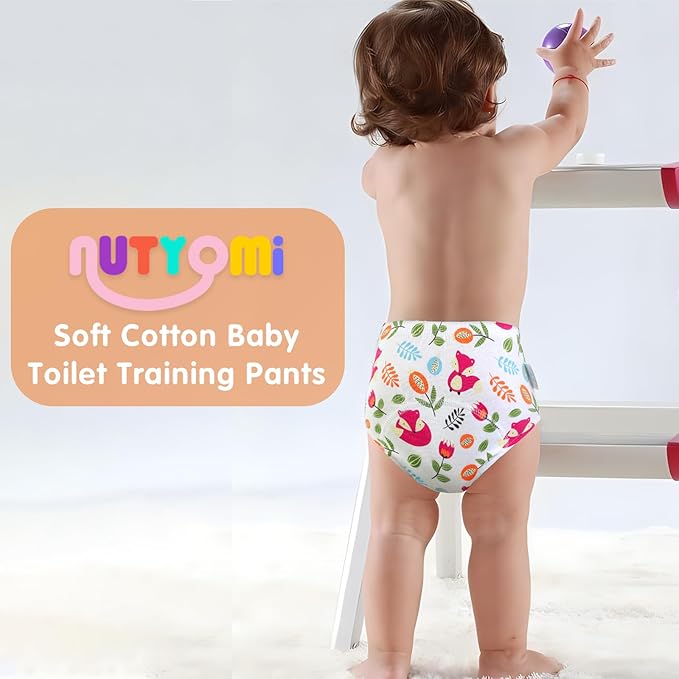 Baby Cotton Training Pants 6 Packs Toilet Training Underpants Absorbent Toddler Potty Training Underwear 2T-5T