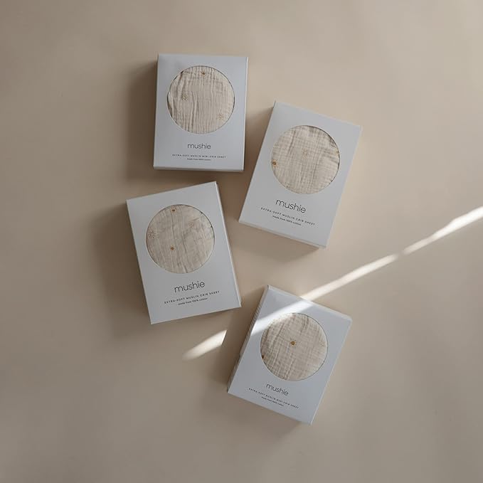 mushie Extra Soft Muslin Fitted MINI Crib Sheet | 24"x 38" (Sun)