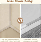 INFANS Kids Play Tent with Washable Mat Star Light Windows, Anti-Trip Large Playhouse Toys for Children Boys Girls, Indoor Outdoor Princess Tents Castle for Toddlers (Black- Wide Door)