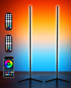 Corner Floor Lamp,RGB LED Corner Lamp with Smart APP Control Remote Control Color Changing Ambience Light with 16 Million DIY Color Changing for Bedroom Living Room and Game Room
