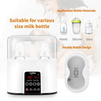 Double Baby Bottle Warmer 24H Constant Mode for All Bottles, Breastmilk Baby Milk Heater, Heating Baby Food, Formula Water Warmer for Twins, Accurate Temperature Control