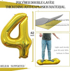 GOER Number 24 Balloons for 24th Birthday Party Decorations,42 Inch Jumbo Foil Helium 42 Balloons for 42nd Birthday Party Decoration (Gold)