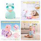 Baby Head Protection Backpack - Soft & Comfortable, Cute Cartoon Design (Q77-Raccoon)