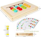 Montessori Preschool Learning Toys for Kids: Wooden Slide Puzzle Board Toys Color Shape Sorting Matching Brain Teasers Education Logic Game Gift for 3 4 5 6 7 Years Old Toddlers Child Boys Girls