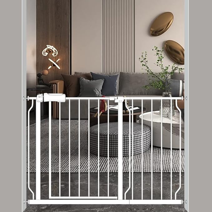 Extra Wide Baby Gate 14.17in Wide Extensions Walk Through Baby Gate Pressure Mount Auto Close Child Safety Gates (White, Extension-14.17"/36cm)